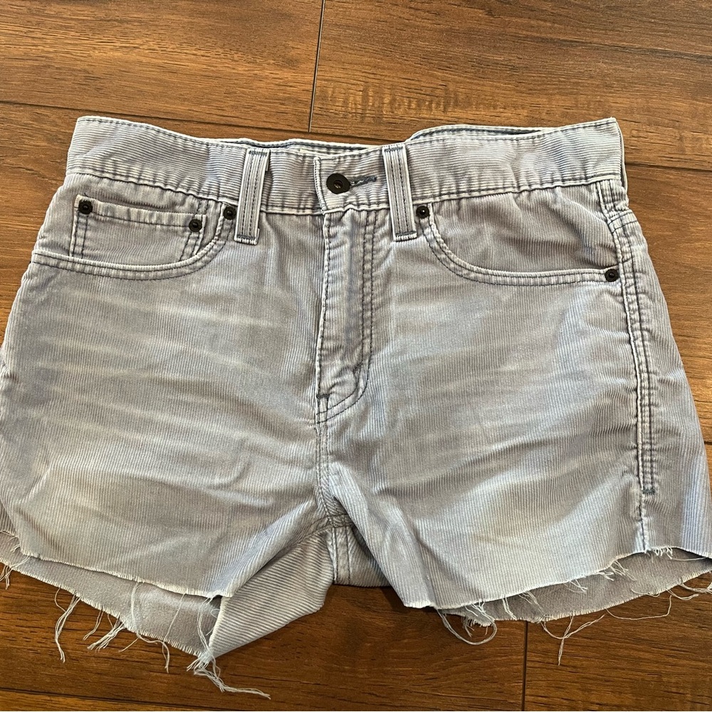 Levi's Gray Jean Shorts Distressed Cut-Off Style